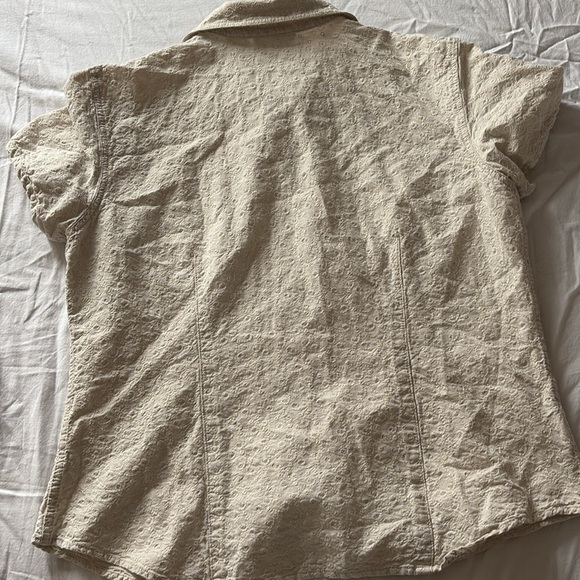 Liz Claiborne Vintage Linen Cotton Shirt Size 14 | | Textured Button-Up | - Picture 5 of 7